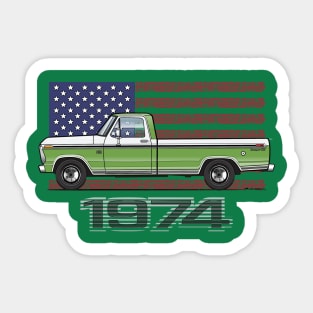 74 Green N White Sticker